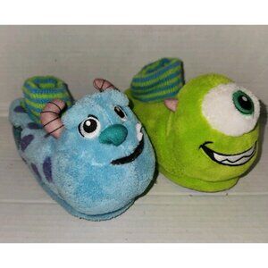 Disney PIXAR Monster Inc. 3D Sully & Mike Bootie Slippers Size 7-8 Rubber Soles
